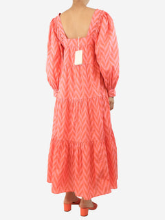 Pink zig-zag printed midi dress - size UK 10 Dresses Ulla Johnson 