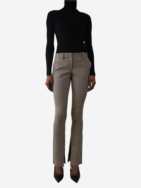 Brown houndstooth trousers - size UK 6 alternate image