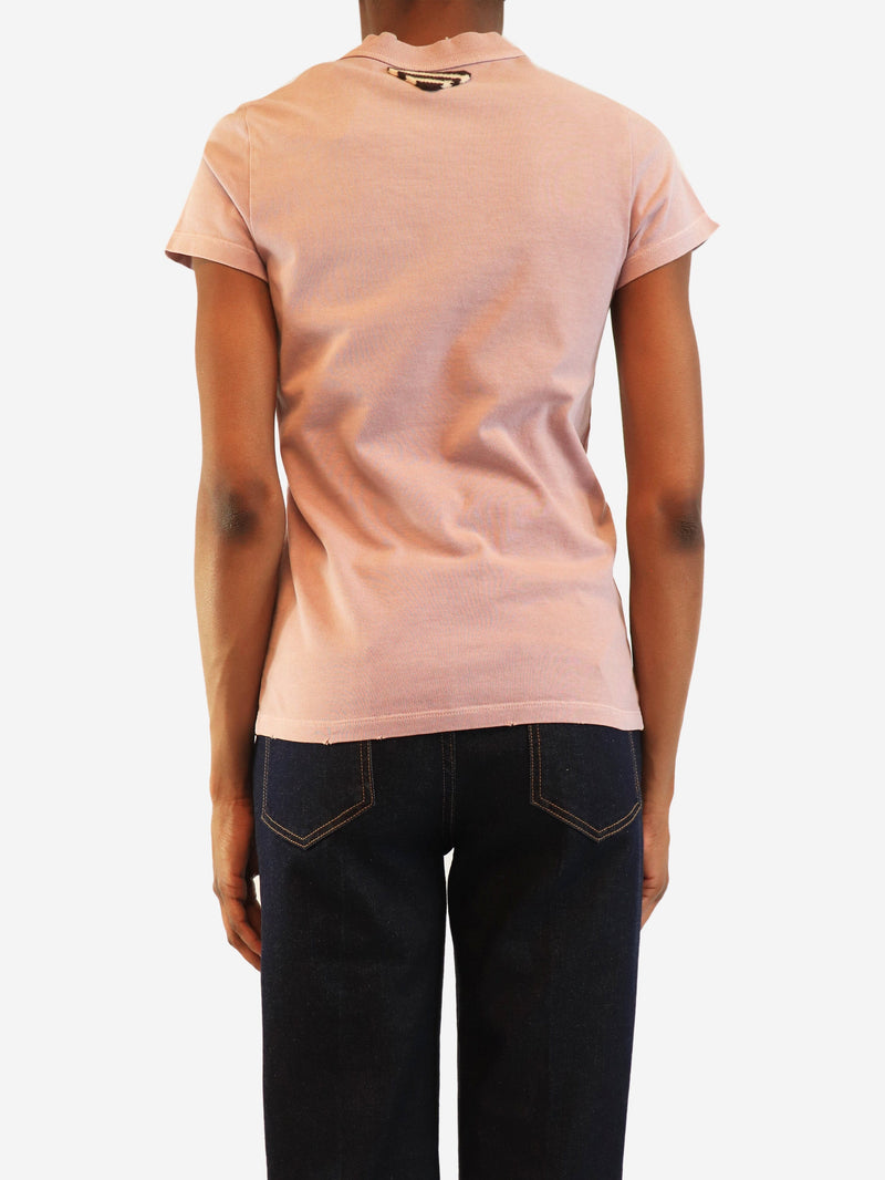 Lilac distressed logo t-shirt - size XS Tops Prada 