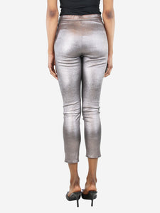 Isabel Marant Silver metallic straight-leg trousers - size UK 8