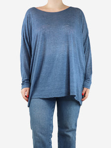 Eskandar Blue boat-neck top - size One Size