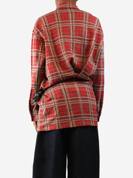 Red Blamdia check cotton shirt - size UK 8 alternate image