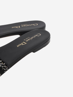 Black Dway crystal slides - size EU 37