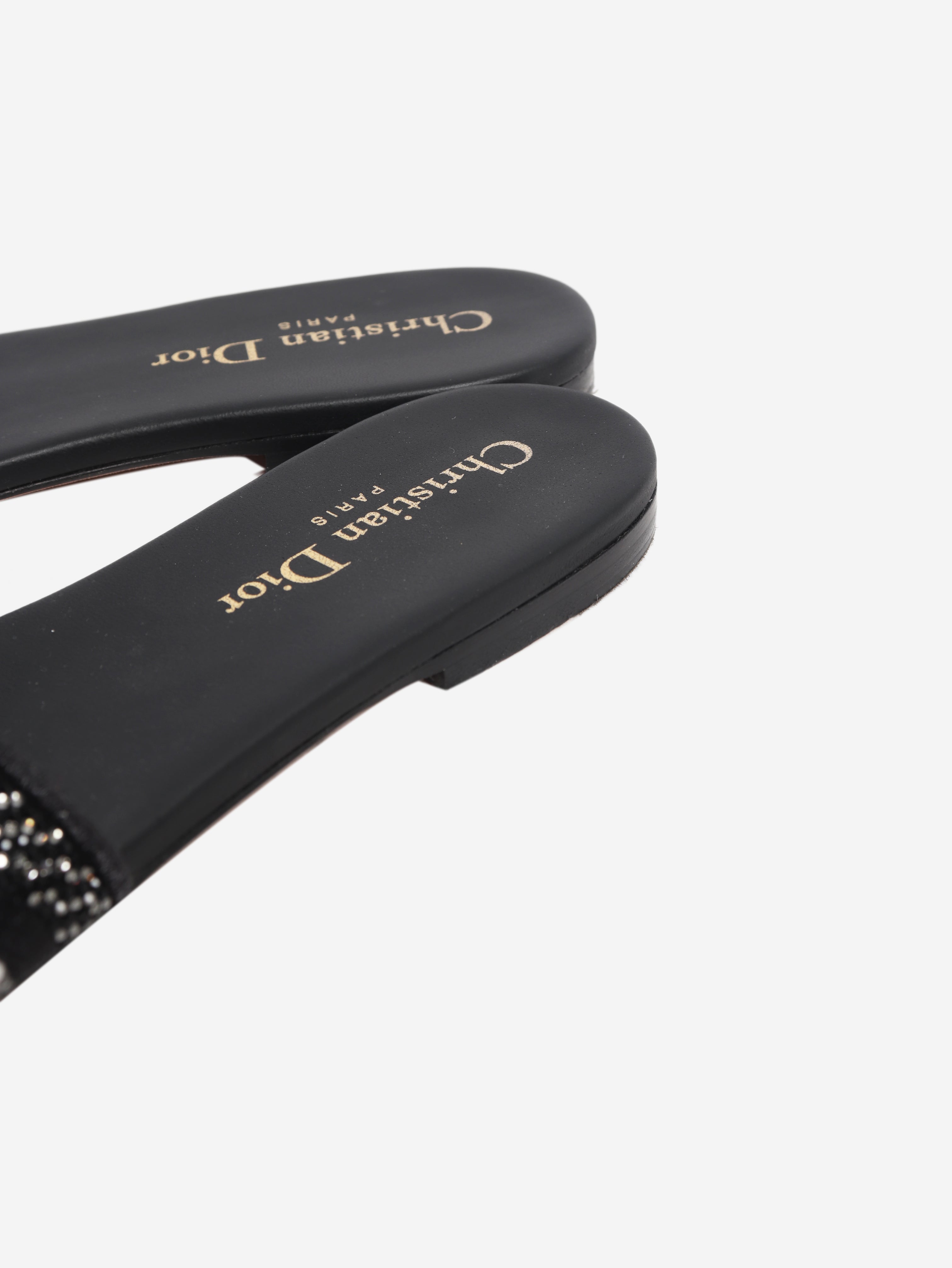 Black Dway crystal slides - size EU 37