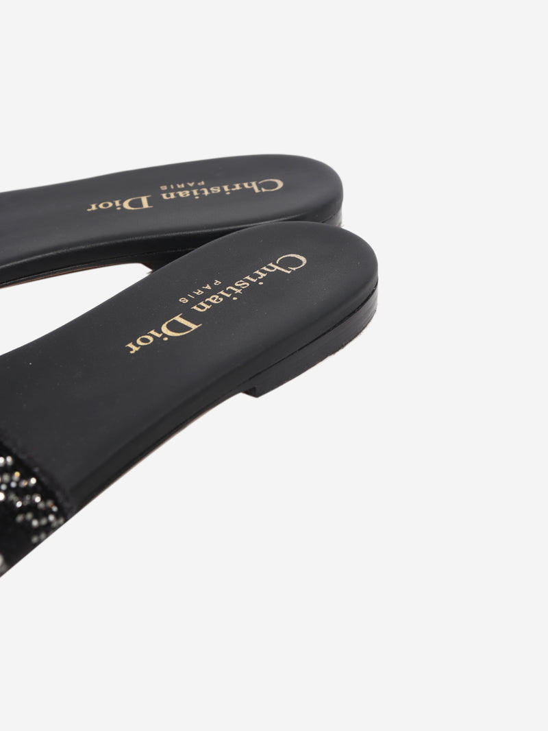 Black Dway crystal slides - size EU 37