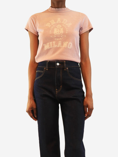 Lilac distressed logo t-shirt - size XS Tops Prada 