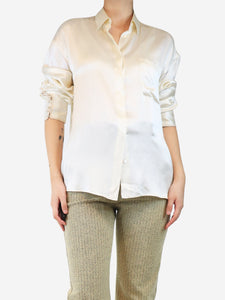 Haider Ackermann Cream silk blouse - size UK 12