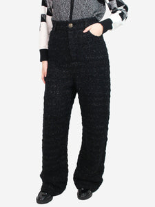 Balenciaga Black high-rise cut textured trousers - size M