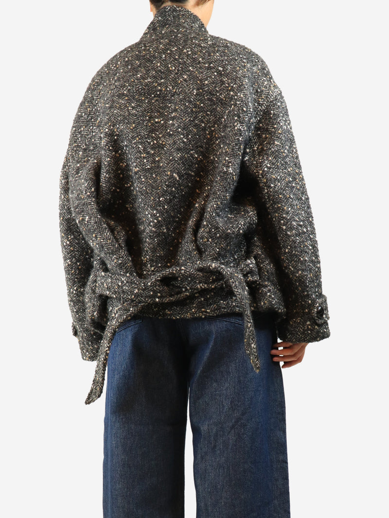 Grey tweed belted jacket - size UK 10 Coats & Jackets Isabel Marant Etoile 