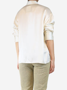 Haider Ackermann Cream silk blouse - size UK 12