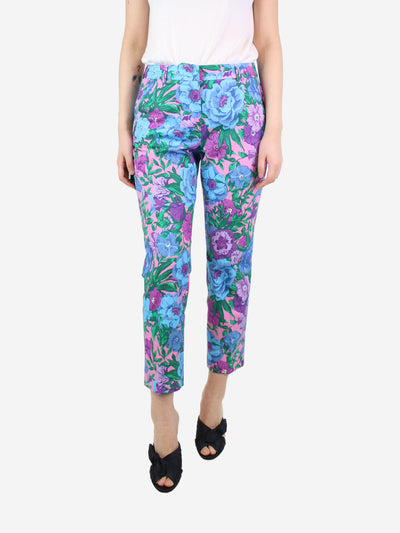 Multicoloured floral tailored trousers - size UK 10 Trousers Weekend Max Mara 