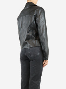 Joseph Black Salvador cropped leather jacket - size UK 12