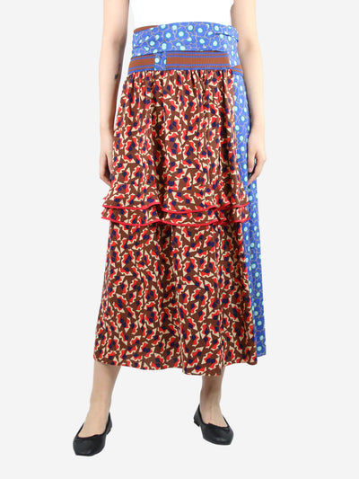 Blue silk printed wrap skirt - size UK 8 Skirts Marni 