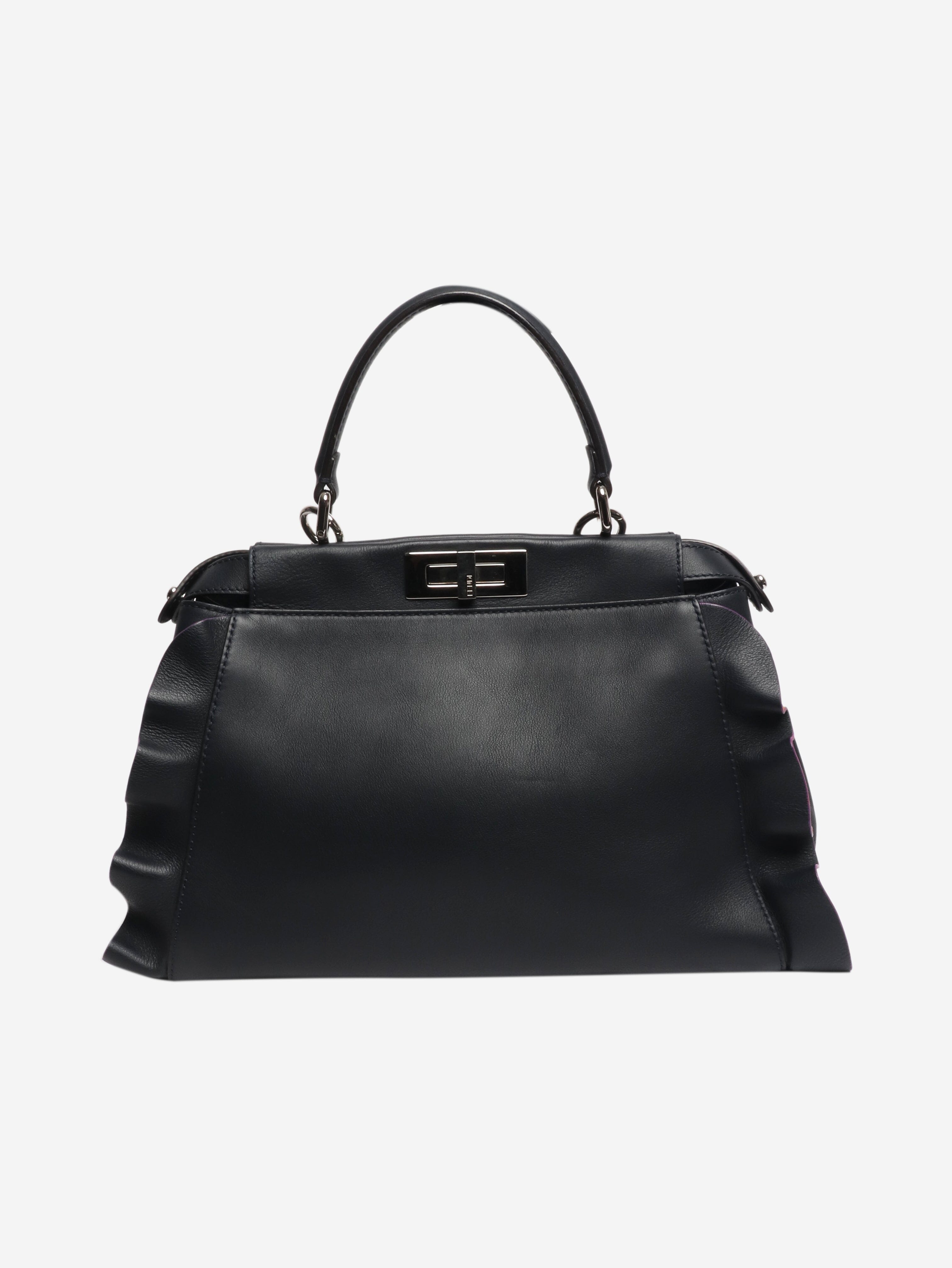 Navy Peekaboo leather 2way bag Shoulder bags Fendi 