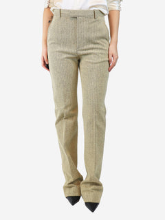 Beige herringbone boucle pants - size UK 10 Trousers Bottega Veneta 