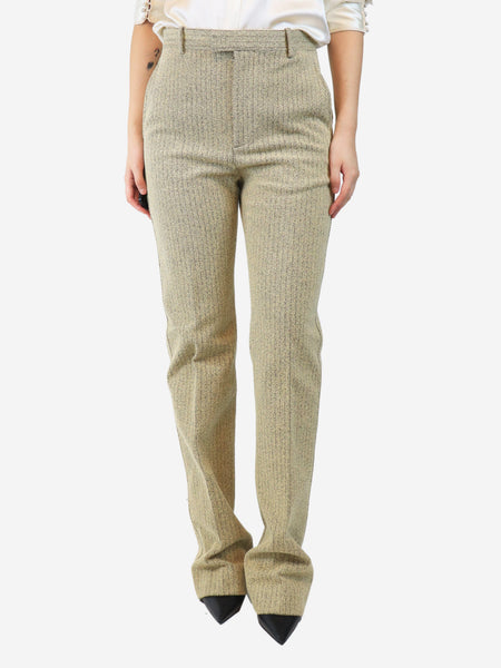 Beige herringbone boucle pants - size UK 10 product image