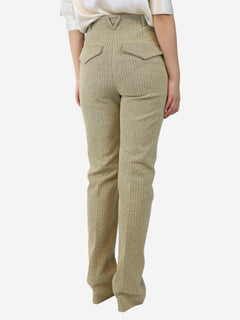 Beige herringbone boucle pants - size UK 10 Trousers Bottega Veneta 