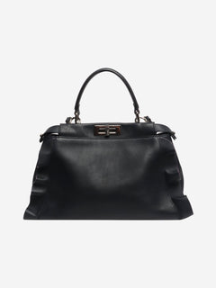 Navy Peekaboo leather 2way bag Shoulder bags Fendi 