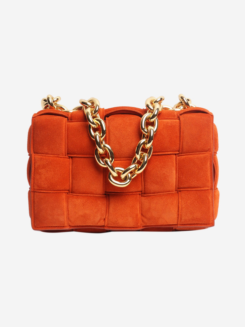 Orange suede padded Cassette bag Shoulder bags Bottega Veneta 