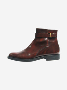 Tod's Oxblood Todzel T ankle boots - size EU 40