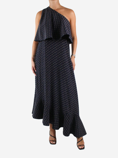Blue one-shoulder logo printed maxi dress - size IT 40 Dresses Stella McCartney 