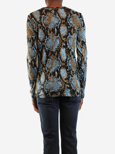 Proenza Schouler Black long-sleeved snake-print top - size XS