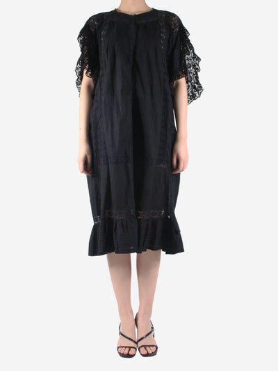 Black lace detail midi dress - size S Dresses Soler 