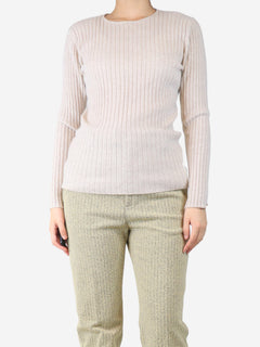 Neutral ribbed cashmere jumper - size L Knitwear Allude 
