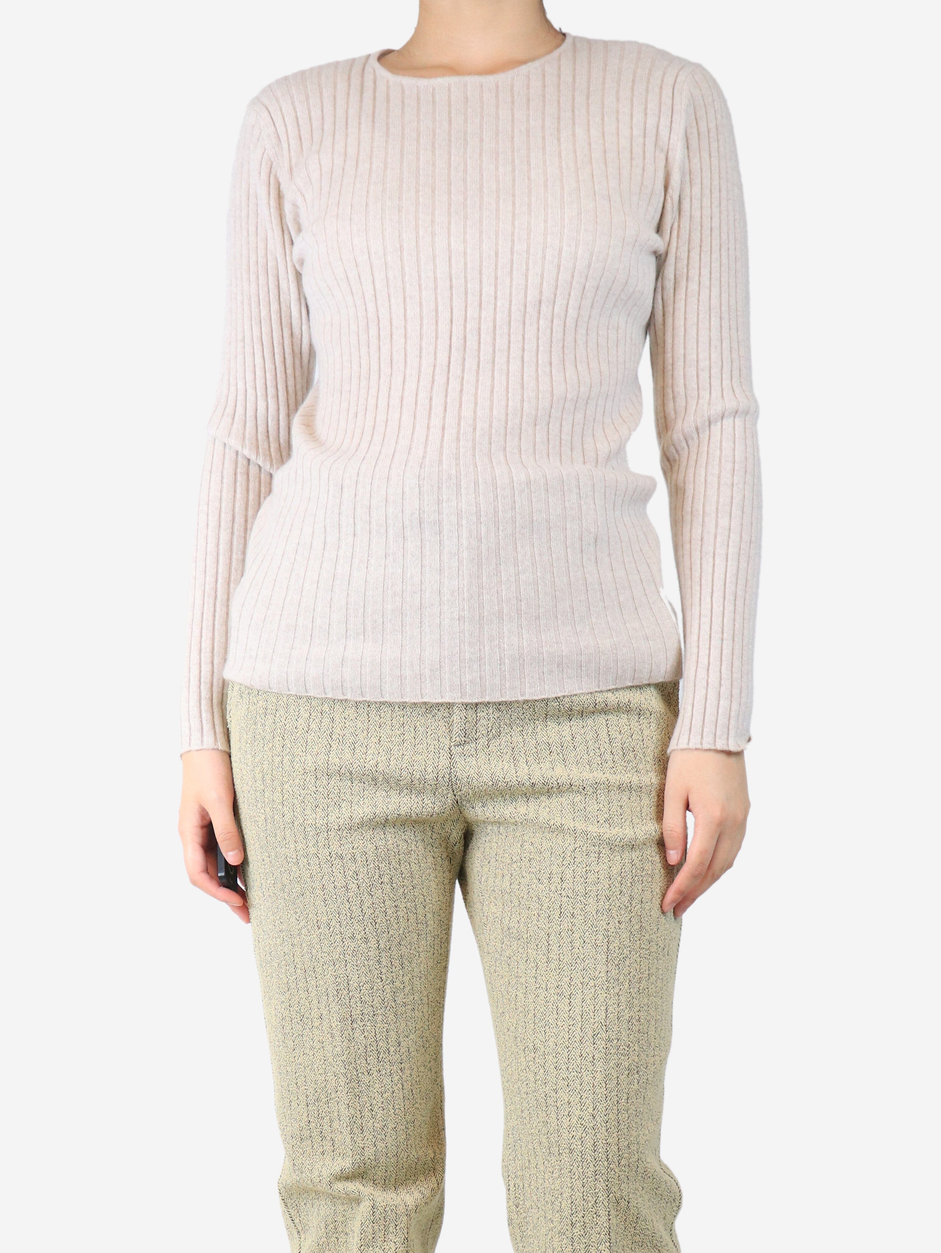Neutral ribbed cashmere jumper - size L Knitwear Allude 