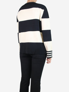 Calvin Klein Black striped asymmetric top - size M