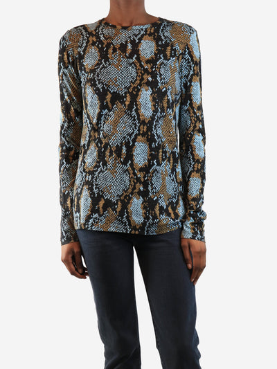 Black long-sleeved snake-print top - size XS Tops Proenza Schouler 