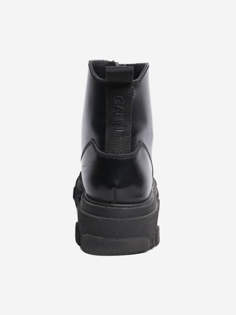 Black ankle chunky boots - size EU 40 (UK 7) Boots Ganni 