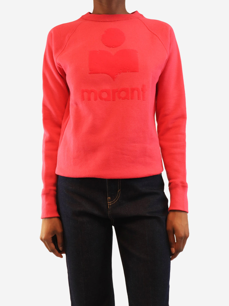 Pink velour logo sweater - size UK 6 Tops Isabel Marant Etoile 