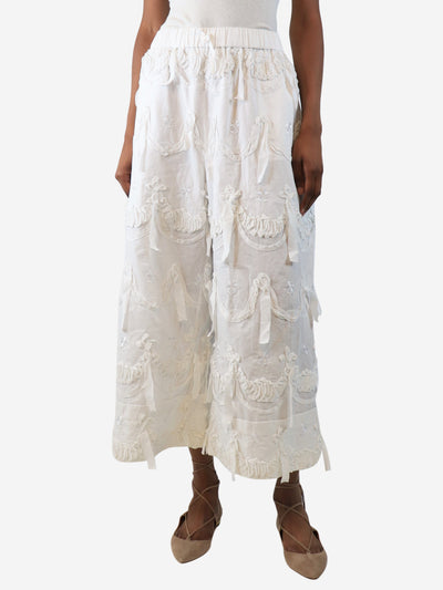 White floral detail trousers - size XS Trousers Simone Rocha 