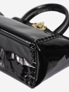 Valentino Black studded patent top handle bags