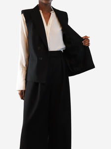 Ba&sh Black sleeveless double-breasted jacket - size UK 6