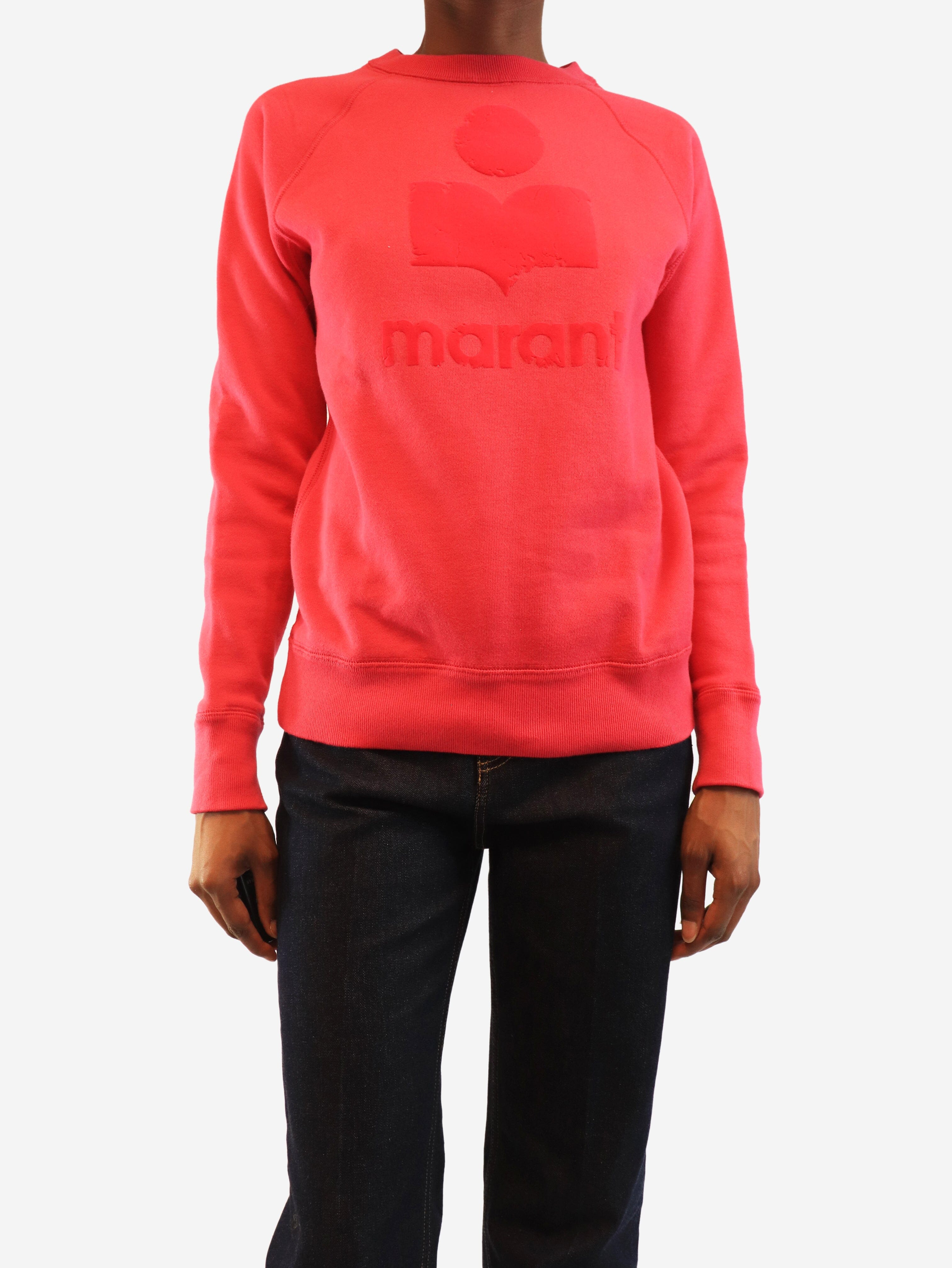 Pink velour logo sweater - size UK 6 Tops Isabel Marant Etoile 