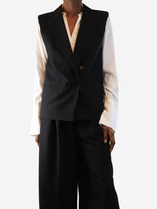 Ba&sh Black sleeveless double-breasted jacket - size UK 6