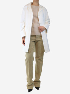 Herno White cotton long coat - size UK 12