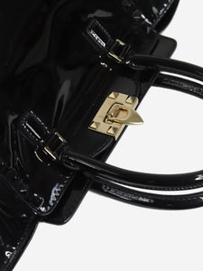 Valentino Black studded patent top handle bags