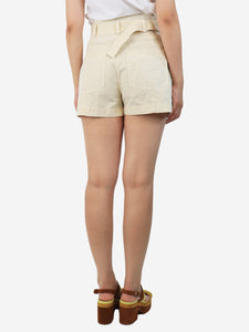 Ulla Johnson Cream belted mini cargo shorts - size UK 10