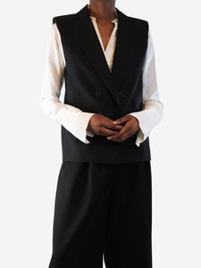 Ba&sh Black sleeveless double-breasted jacket - size UK 6