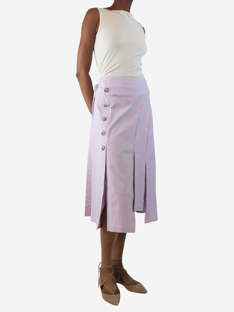 Purple button-detail midi skirt - size UK 6 Skirts Eudon Choi 