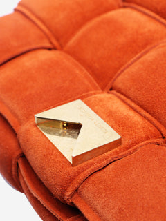 Orange suede padded Cassette bag Shoulder bags Bottega Veneta 