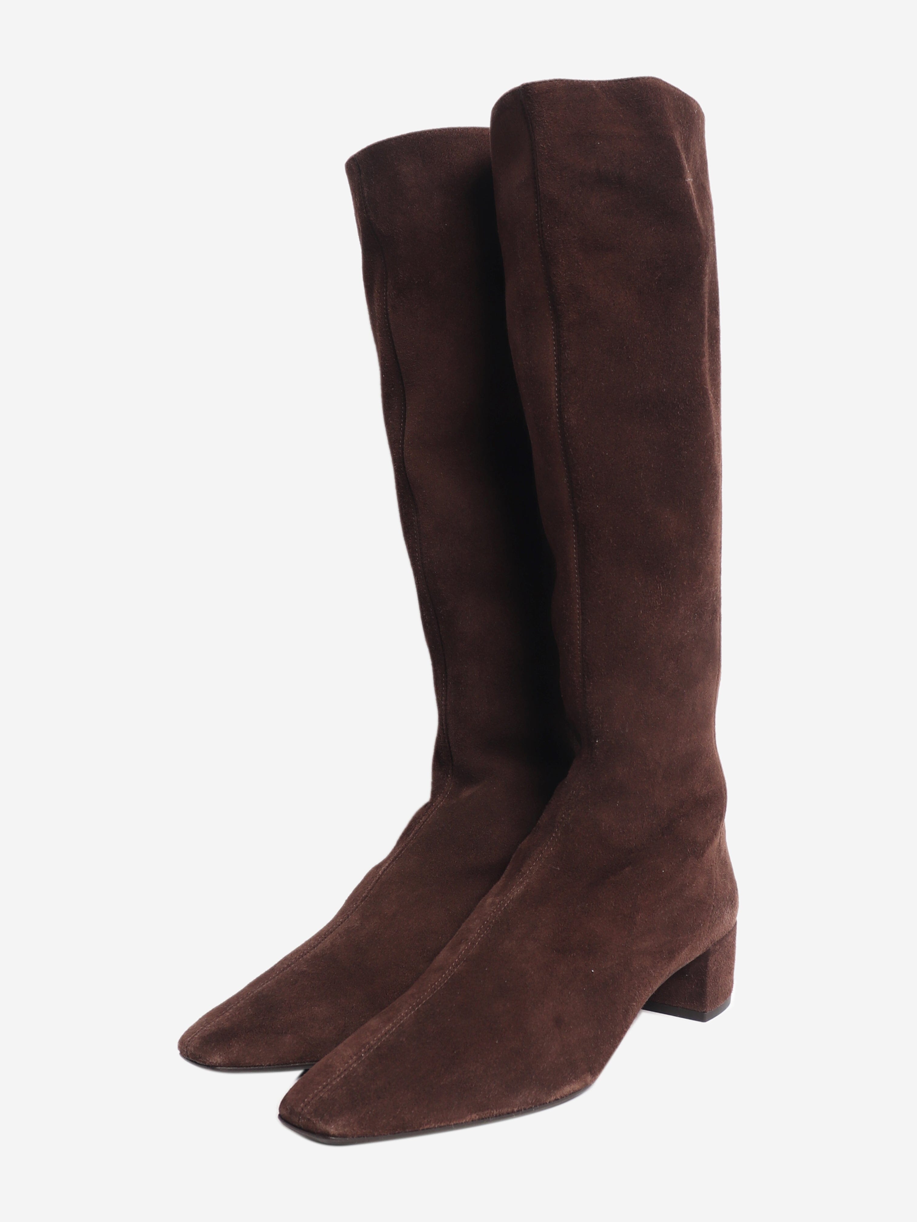 Brown suede knee-high boots - size EU 41.5
