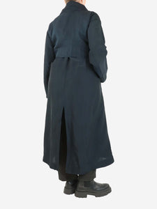 Issey Miyake Navy trench coat with belt - size