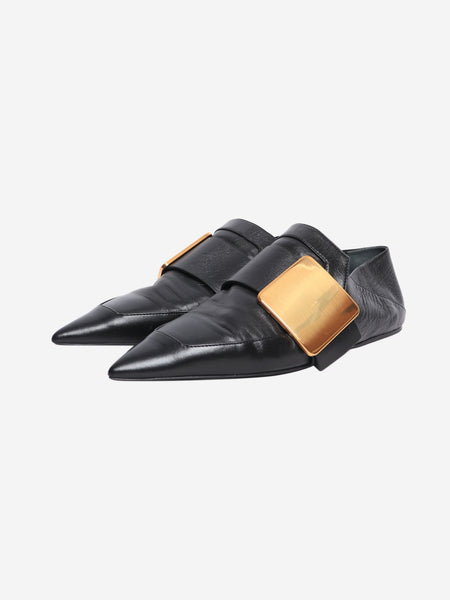 Black leather buckle flat shoes - size EU 38 alternate image