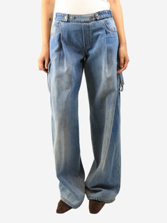 Blue combat jeans - size UK 8 Trousers Ermanno Scervino 