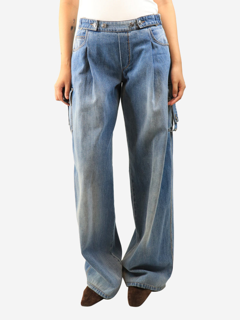 Blue combat jeans - size UK 8 Trousers Ermanno Scervino 