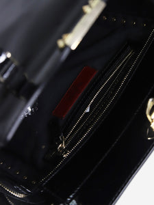 Valentino Black studded patent top handle bags